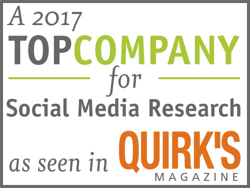 Quirk's magazine Top Company for Social Media Research